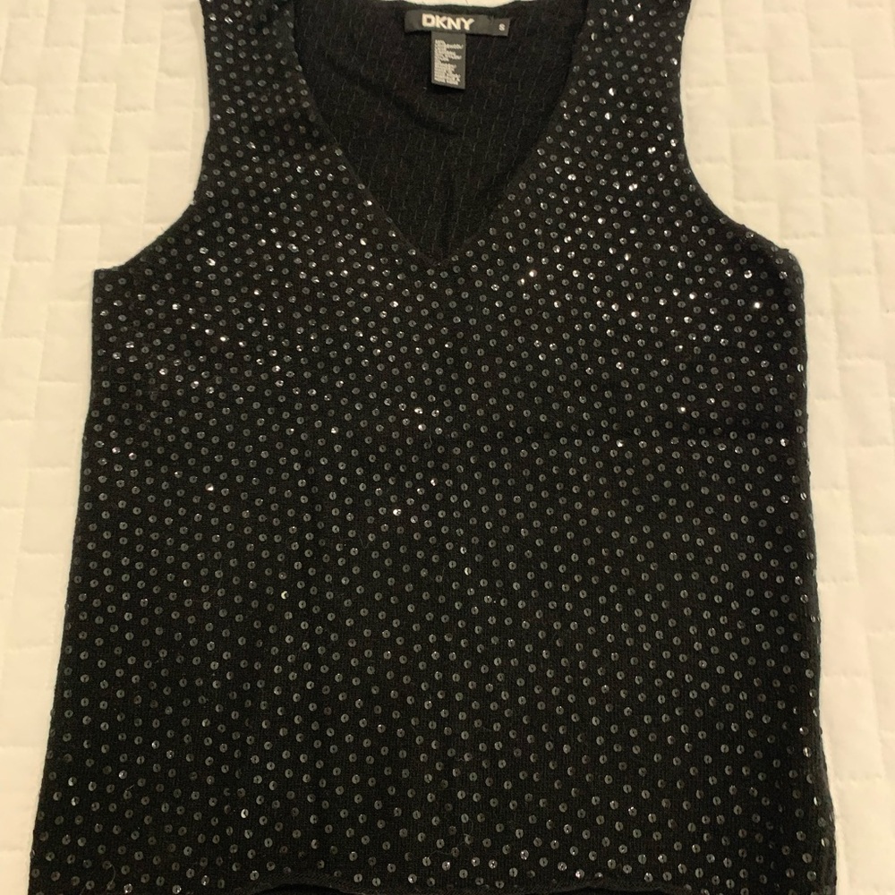 DKNY Black Sparkle Tank Top